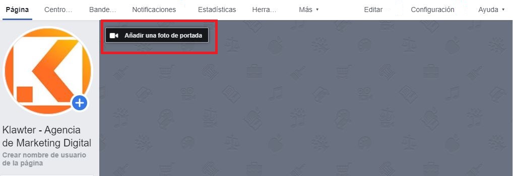 Gestión de como añadir foto de portada en una página de Facebook