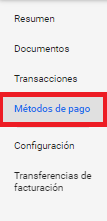 Menú de Google ADS