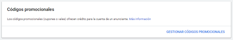 Códigos promocionales de Google ADS