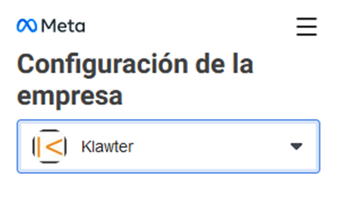 Configuración de la empresa en Meta