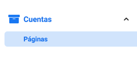 Sección cuentas de Meta